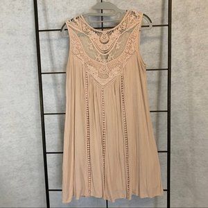 Mossimo Crochet Tank‎ Top Tunic Blush Pink Women's Size Medium